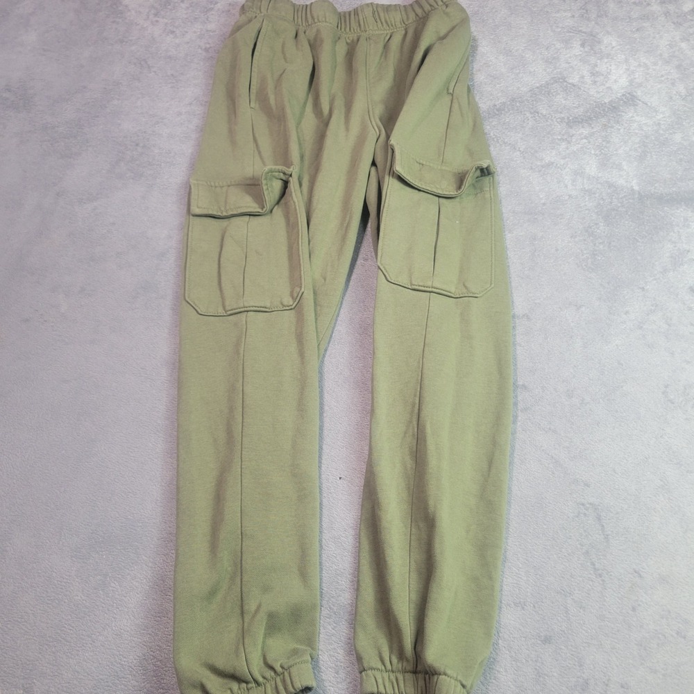 Old Navy Kids Alpine Tundra Green Fleece Cargo Joggers Pants Size L‎ 10-12
